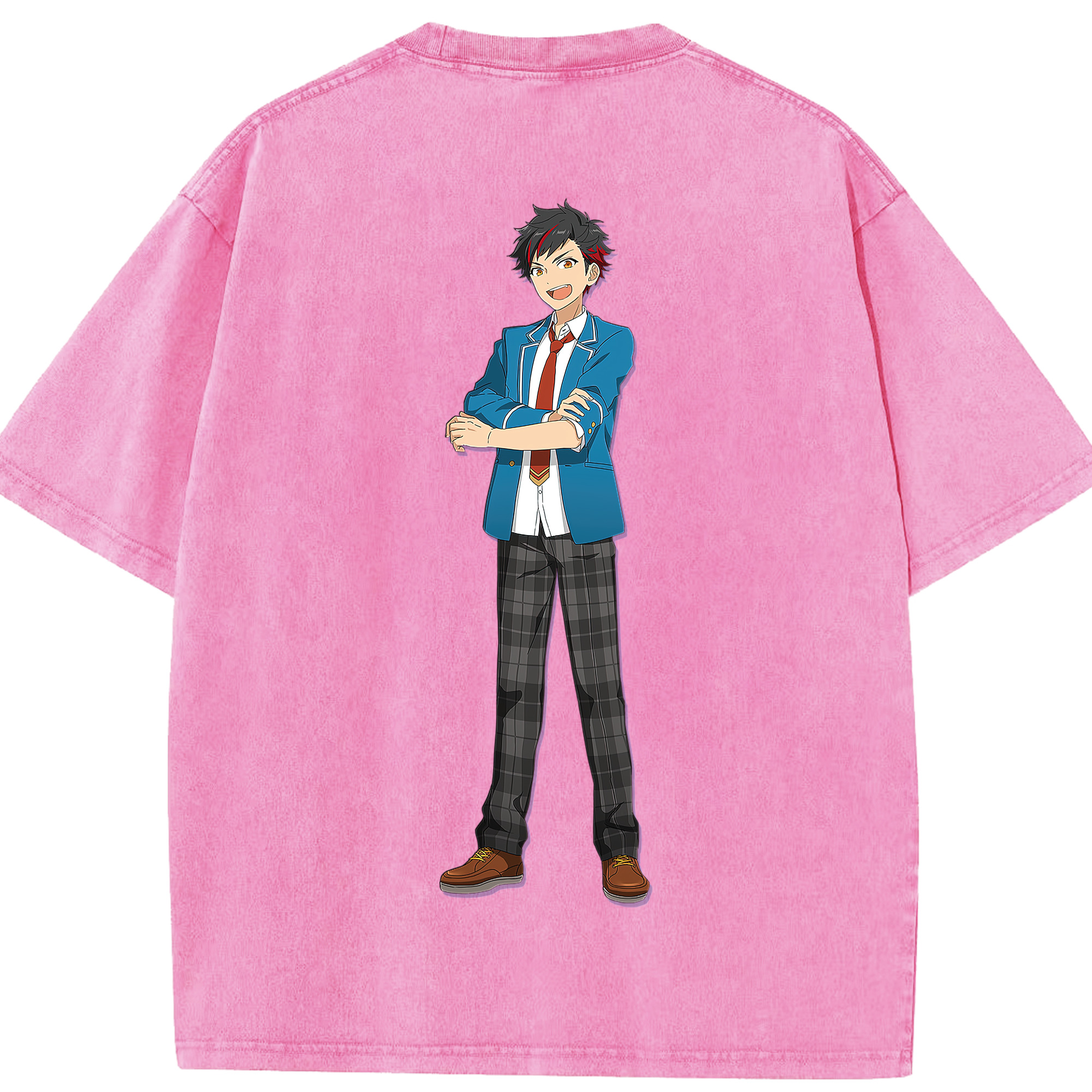 （画像用） あんさんぶるスターズ! Ensemble Stars 綿100% ヴィンテージ風 半袖Tシャツ（背面プリント）